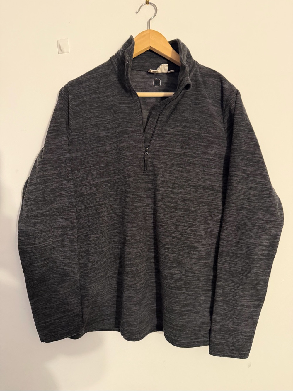 Men's Charcoal Quarter-Zip Mock Neck Sweater
